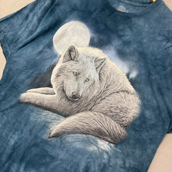 Vintage The‎ Mountain Wolf Moon Tye Die 90s Animal Tee Shirt XL - Picture 2 of 6
